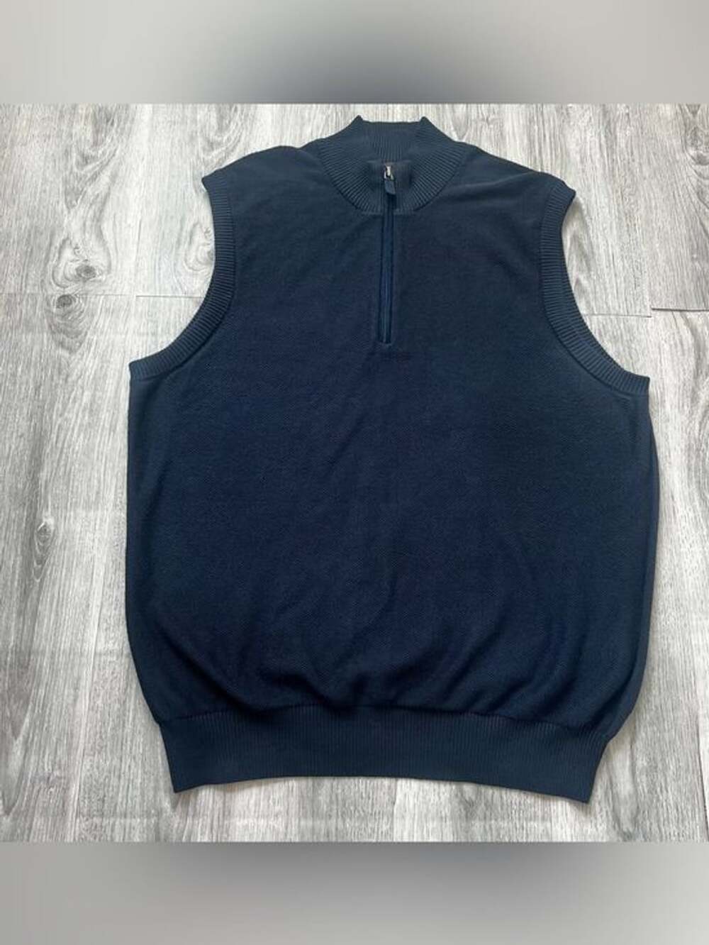 Johnston & Murphy Navy Half-Zip 100% Pima Cotton Vest